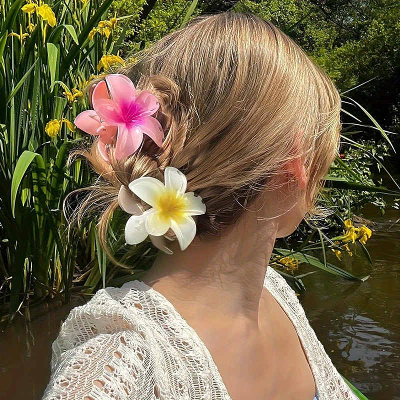 Large Bohemia Style Plastic Flower Hair Clip for Women