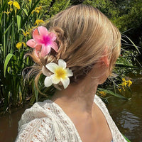 Large Bohemia Style Plastic Flower Hair Clip for Women