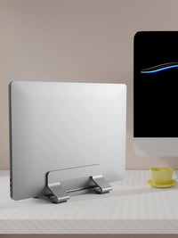 Vertical Adjustable Aluminum Laptop Stand with 0.35-1.6 Inch Width