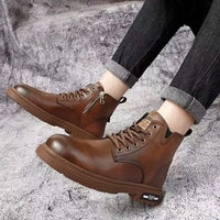 Fashionable versatile spring autumn new high top men's shoes casual comfortable men's shoes trendy retro simple warm short boots - Buy online at  Vibe In Cart.