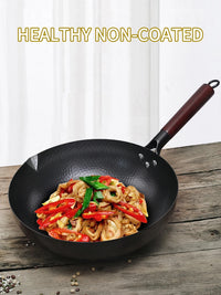 Pure Iron wok cast iron pan Non-coated Pot General use for Gas and Induction Cooker 32cm Chinese Wok Cookware Pan - Buy online at  Vibe In Cart.