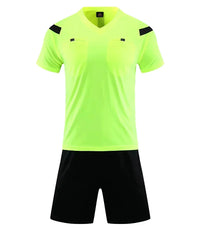 Men's Polyester Soccer Referee Uniform with Jersey and Shorts