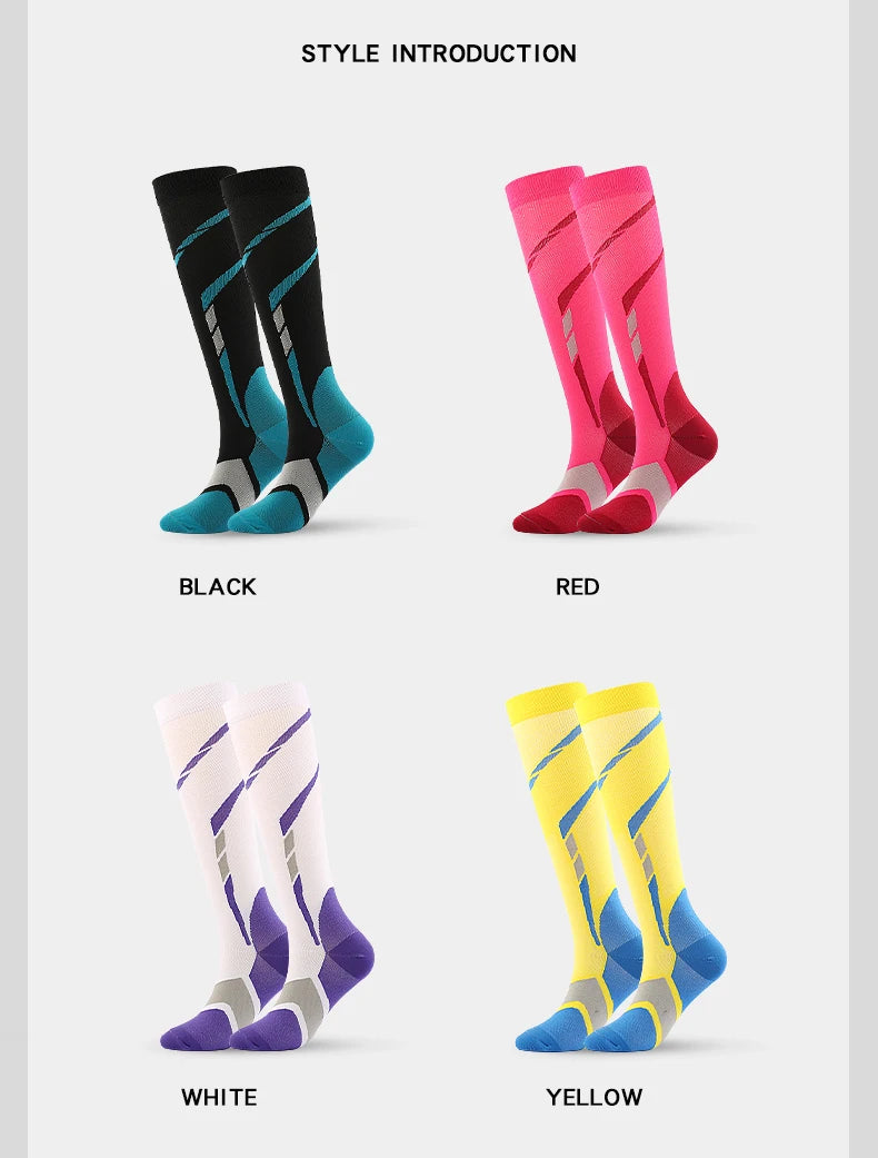 Men's Compression Crew Sports Socks with Nylon Blend