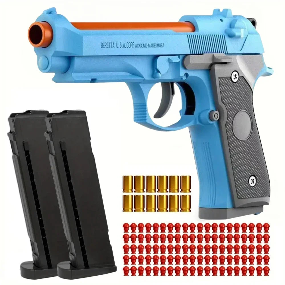 2011/M92 Tactical Shell Ejceting Toy Gun Continuous Firing EVA Soft Bullet Outdoor CS Shooting Pistol Children's Birthday Gift - Buy online at  Vibe In Cart.