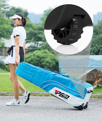 Foldable Nylon Golf Travel Bag with Wheel and Stand