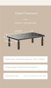 Adjustable Height Desk Monitor Stand for Laptops up to 20 Inches