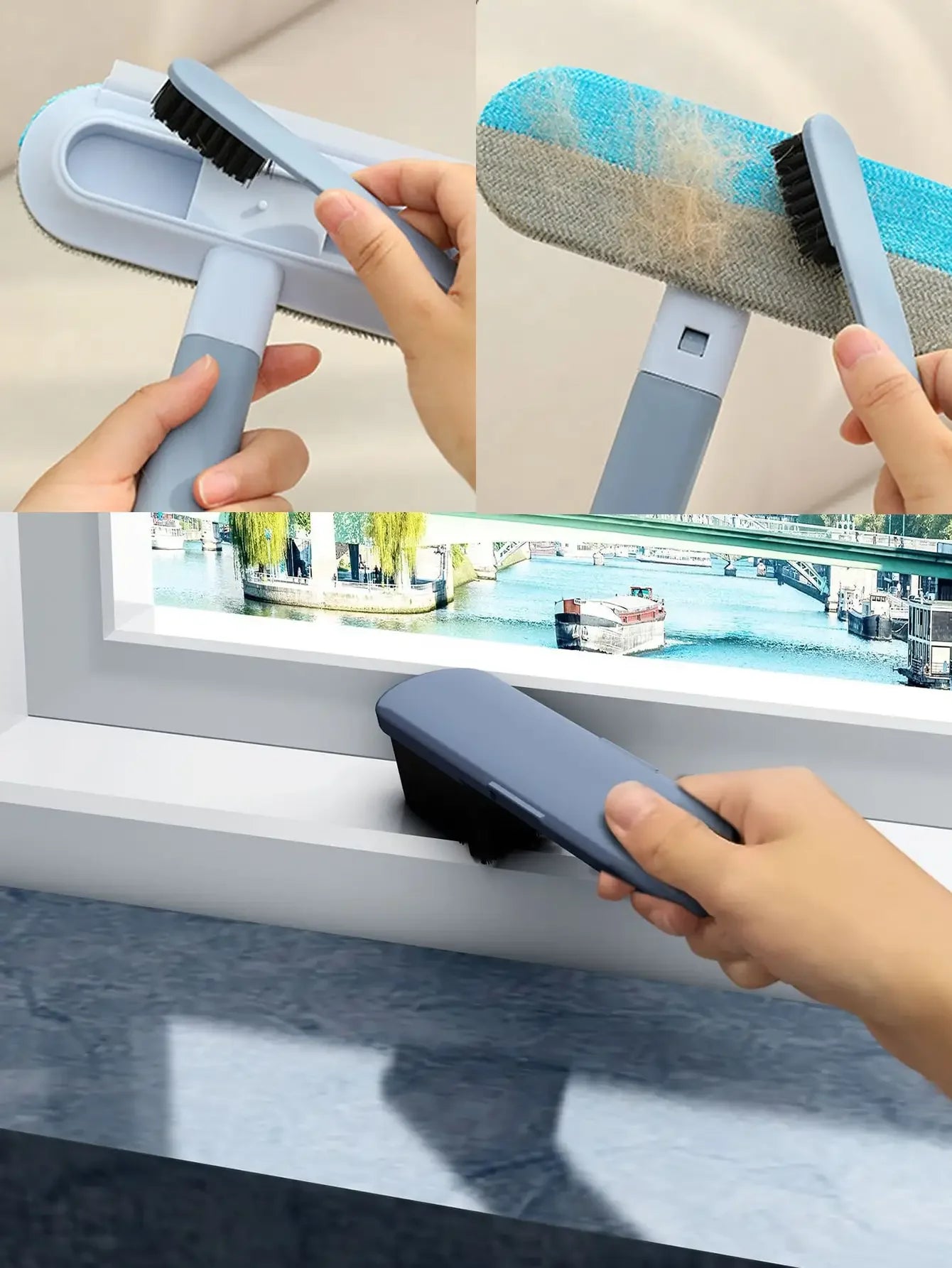 Double-Sided Reusable Pet Grooming Gloves For Hair Removal, Black