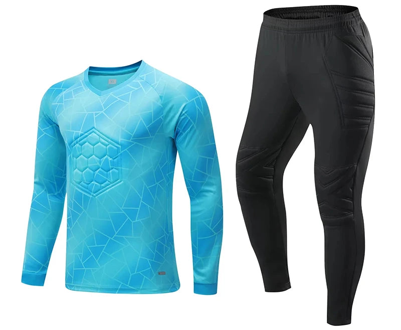 Unisex Polyester Soccer Goalkeeper Uniform with Long Sleeve Top and Pants