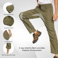 Lightbare Men's Stretch Hiking Golf Cargo Pants UPF 50+ Cropped with Roll-Up Leg Snaps Water Resistant Straight Fit - Buy online at  Vibe In Cart.