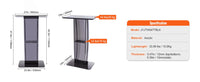 SucceBuy 47" Acrylic Podium Stand Floor-Standing Clear Pulpit Acrylic Desktop Lecterns w/ Storage Shelf for Church Office School - Buy online at  Vibe In Cart.