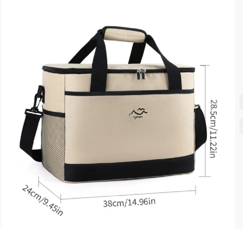 Rectangular Oxford Insulated Lunch Bag for Outdoor Use