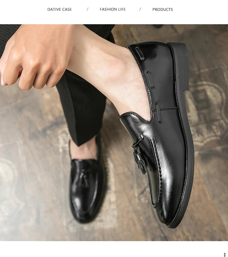 Brogues Shoes Men High Quality Social Leather Shoes British Tassels Formal Leather Men Wedding Business Dress Leather Shoes Male - Buy online at  Vibe In Cart.