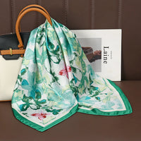 Square Satin Silk Scarf for Women, Casual All Seasons