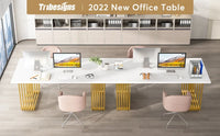 Tribesigns Modern Office Desk, 70.9" Wooden Computer Desk,Executive Desk with Gold Metal Legs, Large Workstation Home Office - Buy online at  Vibe In Cart.