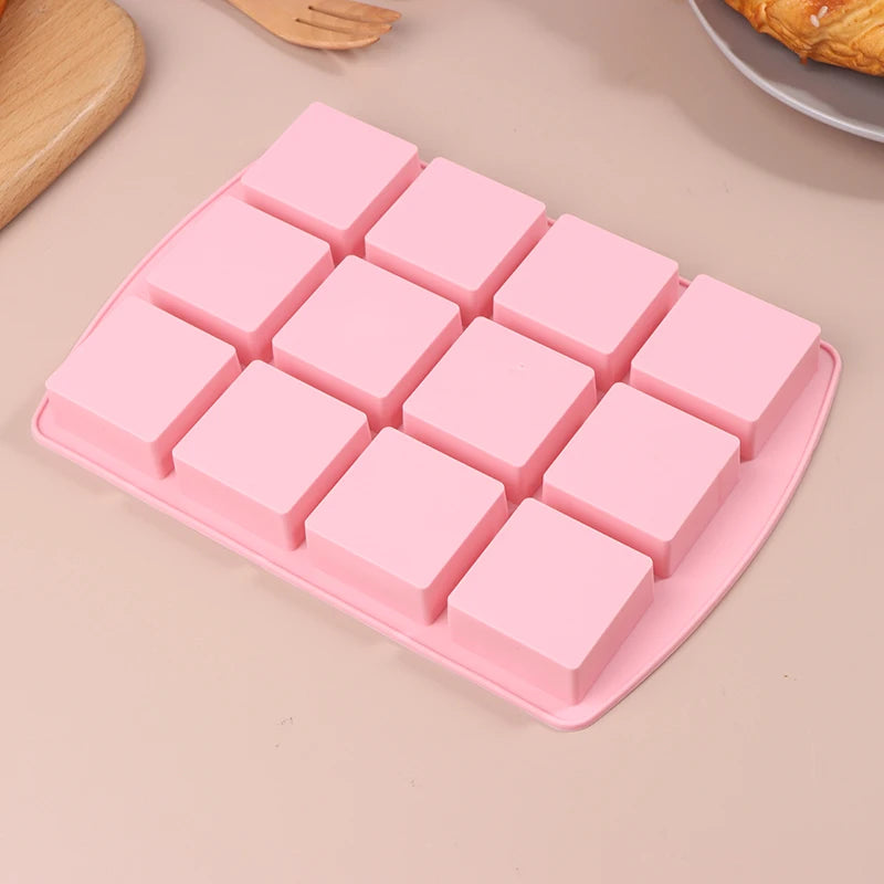 12Cavity Square Silicone Molds For DIY Brownie Bites Fudges Cakes Candy Jelly Bakeware For Kids Baking Decorating Mold - Buy online at  Vibe In Cart.