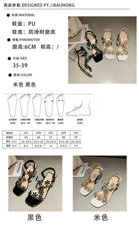 Women;s Sandals Pvc Crystal Flower Shoes for Women Decoration Chunky Heel Sandals Ladies Back Strap Fashion Shoes Female2024 - Buy online at  Vibe In Cart.