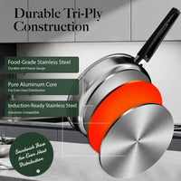 Steel Cookware Set, 14Piece Pots and Pans Set, Kitchen Cookware Set with StayCool Handle, NonToxic, Dishwasher Safe amp Compatib - Buy online at  Vibe In Cart.