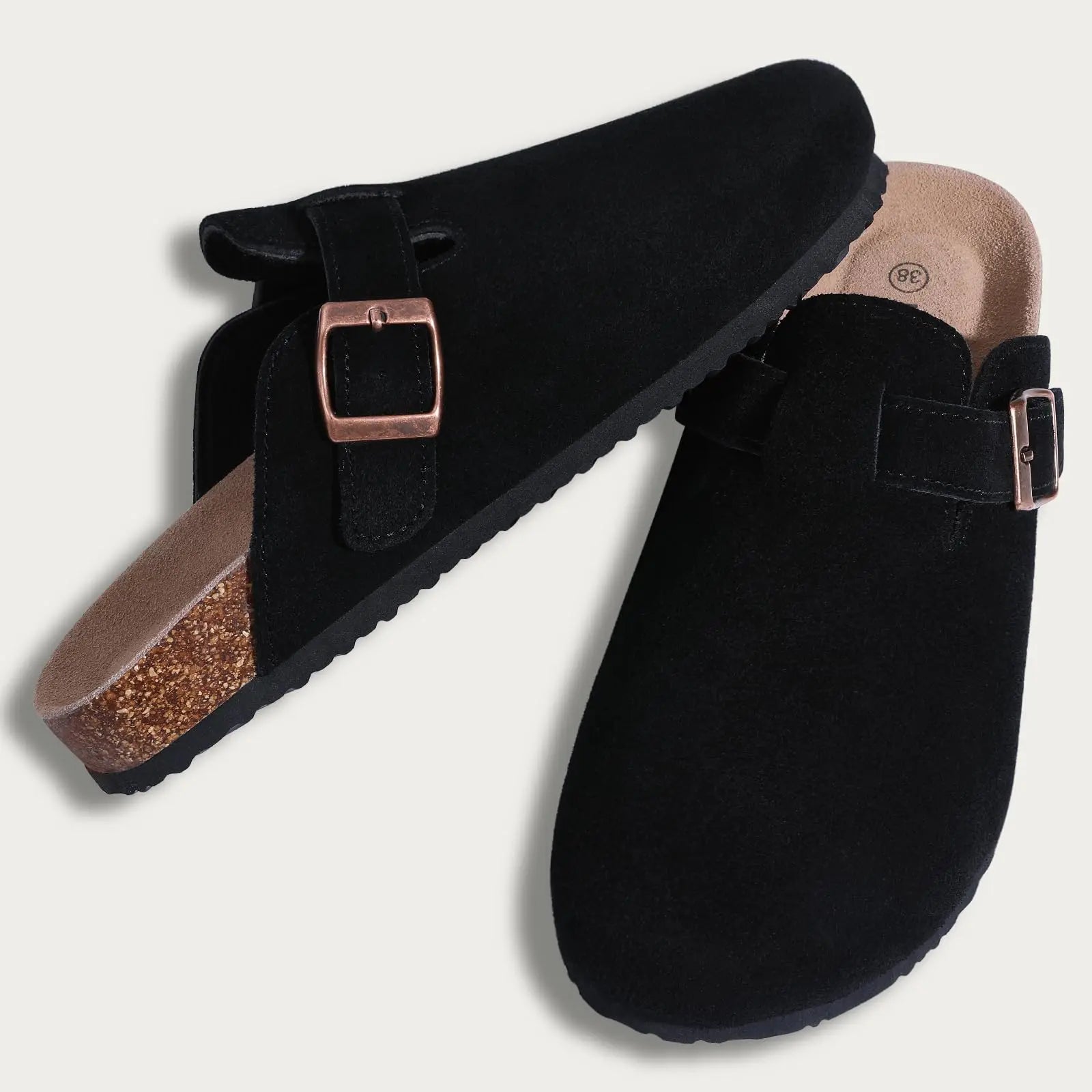 Men's Outdoor Slippers with Cow Suede Lining and EVA Insole