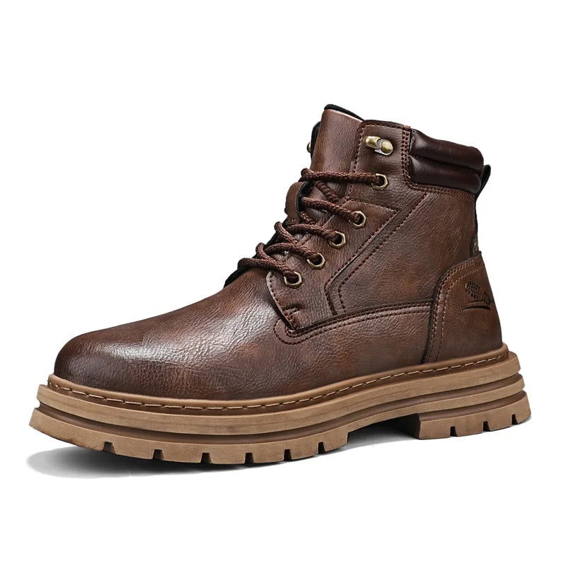 Men's Basic Lace-Up Ankle Boots With Mesh Lining