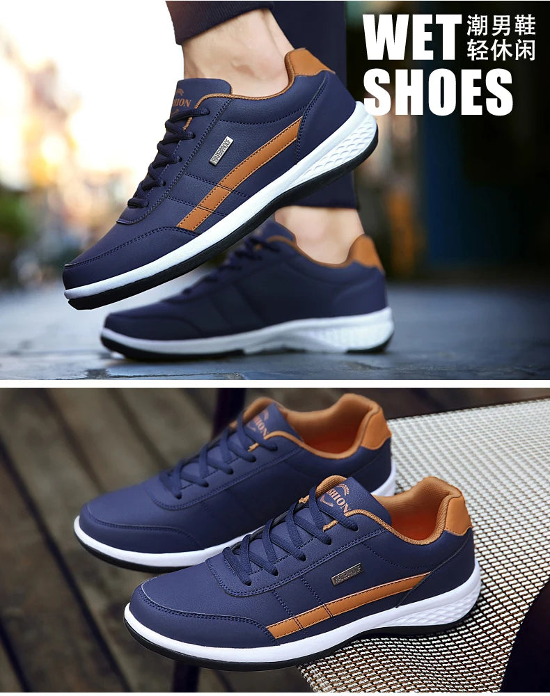 Leather Men Shoes Sneakers Trend Casual Shoe Italian Breathable Leisure Male Sneakers Non-slip Footwear Men Vulcanized Shoes - Buy online at  Vibe In Cart.