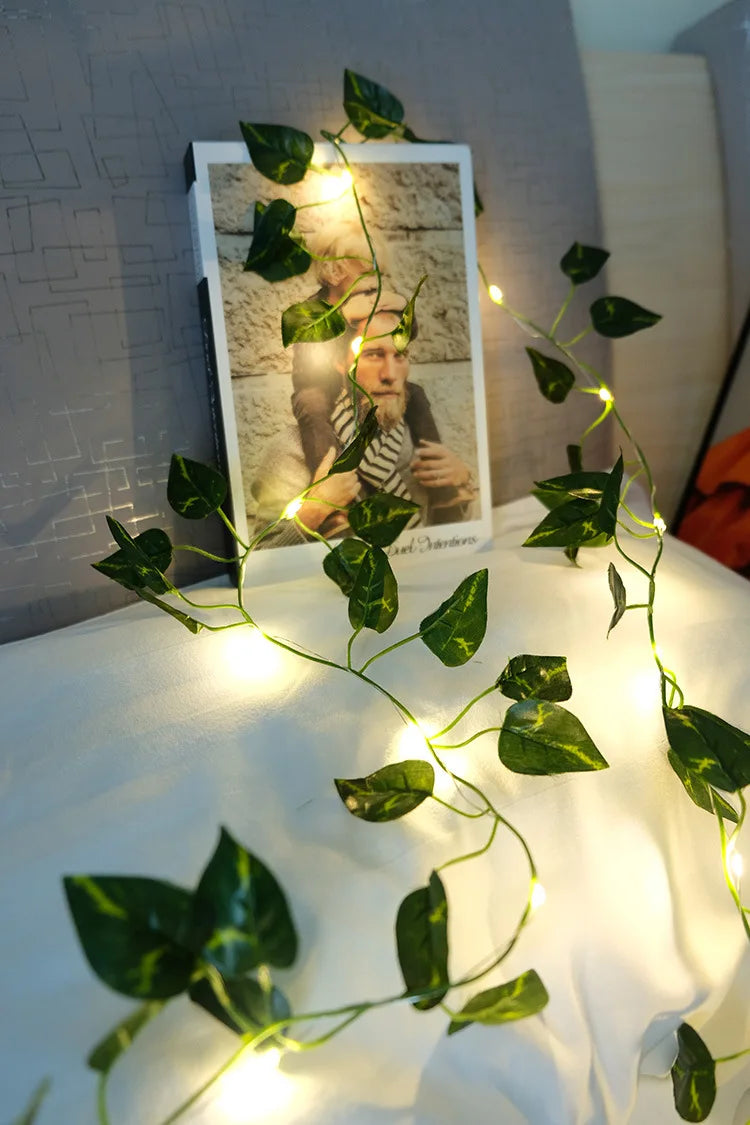 2 Meter Green Artificial Ivy Vine Garland with LED Lights