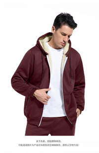 Men's Winter Fleece Jacket with Zipper and Pockets