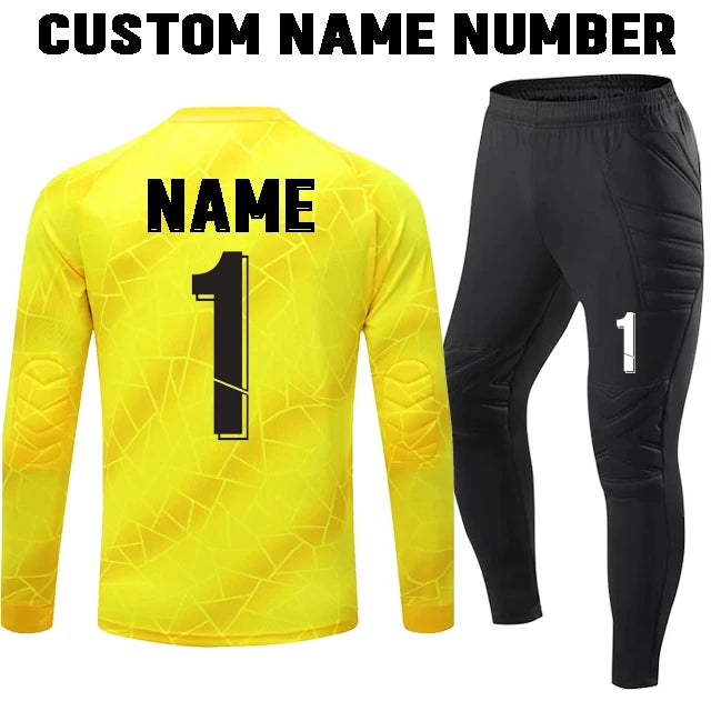 Unisex Polyester Soccer Goalkeeper Uniform with Long Sleeve Top and Pants