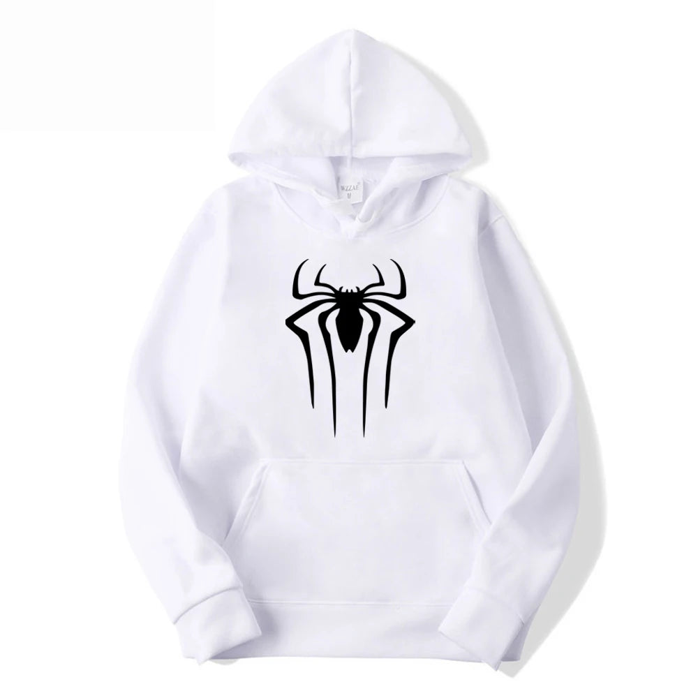 Men's Hooded Acetate Knit Sweatshirt with Printed Design