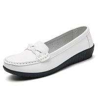 Women's White Flat Loafers Slip On Casual Shoes