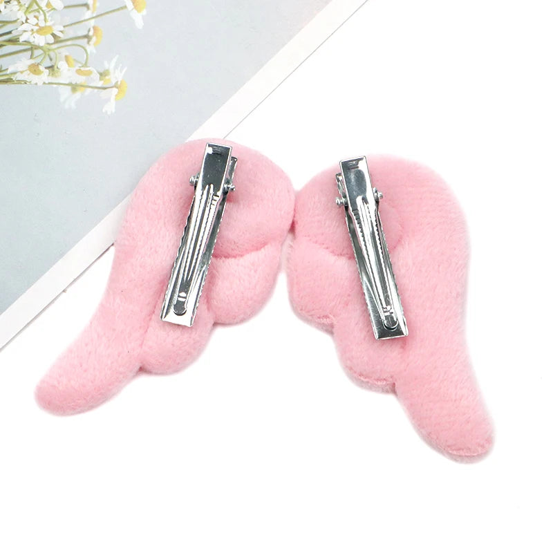 Girls' Angel Wing Plush Hair Clip With Nylon And Wool