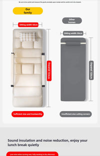 Folding Reclining Office Chair for Lunch Breaks with Backrest