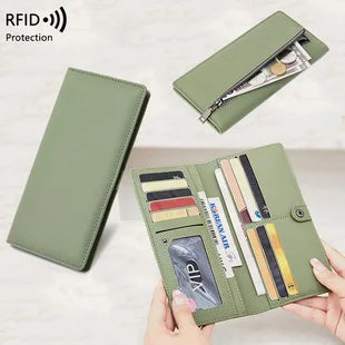 RFID Blocking Polyurethane Passport Holder with Zipper