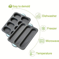 Silicone Baking Mold 3 & 8 grid Nonstick Loaf Pan Resistant Bakeware for Homemade Bread Sausage Roasting - Buy online at  Vibe In Cart.