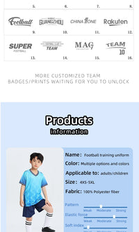 Football Jerseys Soccer Uniforms Adult and Kids Futsal Sportswear Kits Training Tracksuits Athlete Training Clothing customized - Buy online at  Vibe In Cart.
