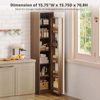 70" Pantry Storage Cabinet, Single Cabinet Pantry, Freestanding Tall Narrow Cupboard with 11 Adjustable Shelves for Dinin - Buy online at  Vibe In Cart.
