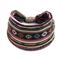 Unisex Fashion Cotton Print Wide Elastic Turban Hairband for Sports