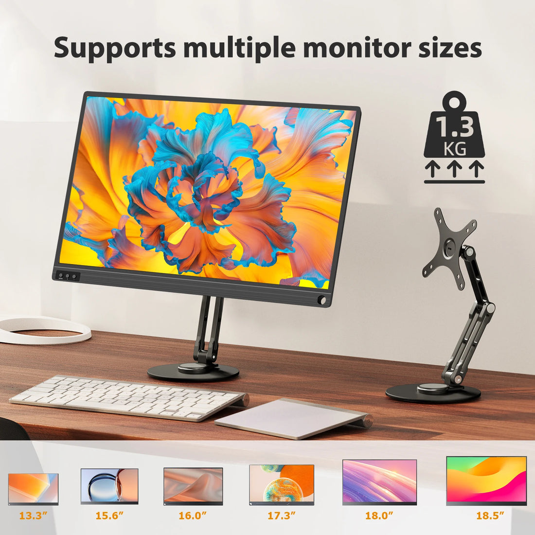 Adjustable VESA Mount Monitor Stand for 12-22 Inch Screens with 360 Degree Rotation