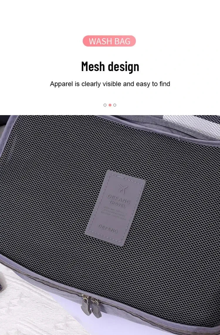 6 Piece Waterproof Oxford Travel Packing Cubes Set