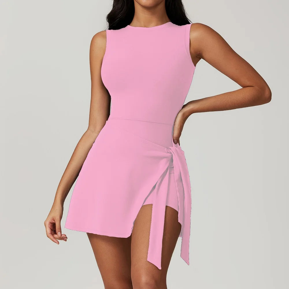 Women's Knee-Length Sports Dress for Tennis, Golf, and Yoga