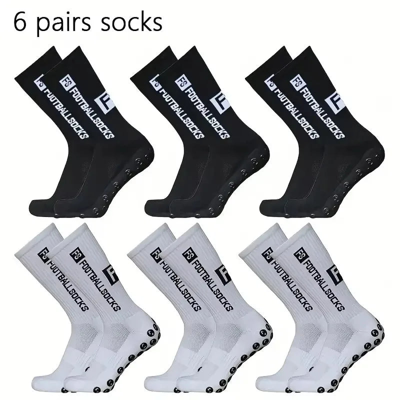 6 Pairs Breathable Football Socks Men Women Sports Socks Non-slip Silicone Bottom Soccer Baseball Socks Outdoor Sport Yoga Socks - Buy online at  Vibe In Cart.