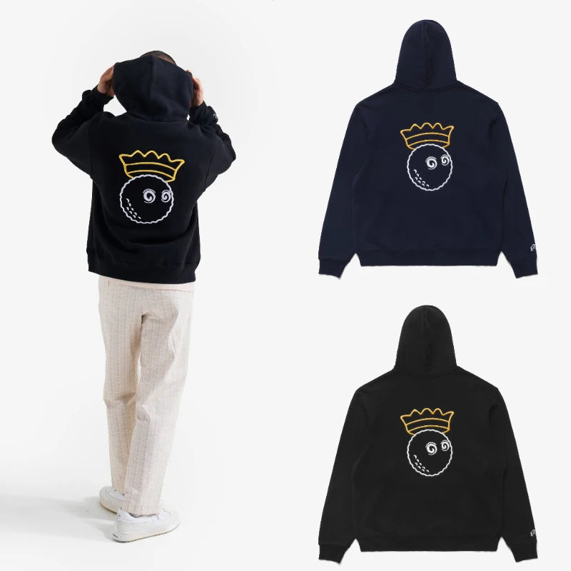 Men's Cotton Fleece-Lined Hooded Sweatshirt for Golf Autumn Winter