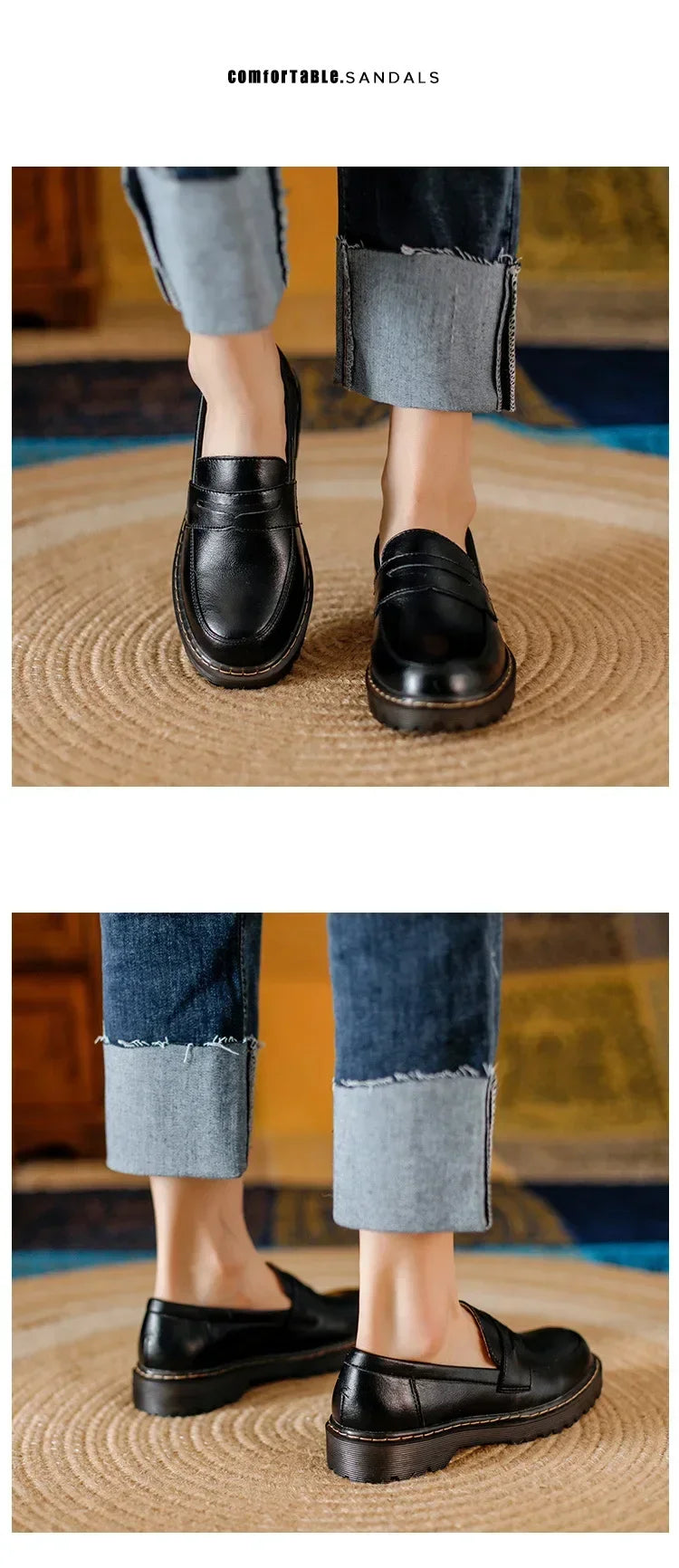 Women Loafers Genuine Leather Fringe Moccasions Retro British Style Ladies Oxford Shoes Slip On Brown Flats - Buy online at  Vibe In Cart.