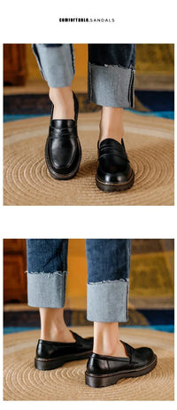 Women Loafers Genuine Leather Fringe Moccasions Retro British Style Ladies Oxford Shoes Slip On Brown Flats - Buy online at  Vibe In Cart.