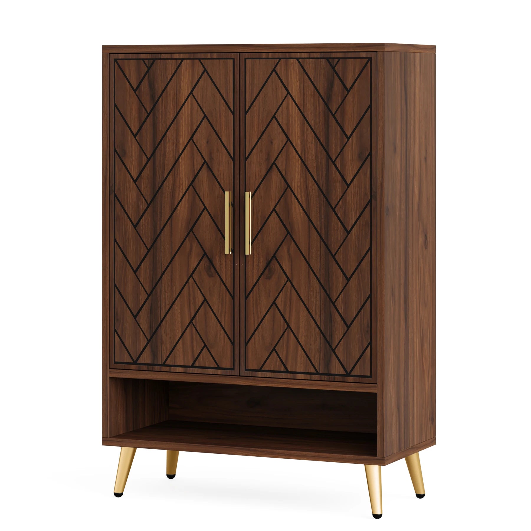 Tribesigns 6-Tier Shoe Cabinet with Doors, Walnut Wooden Shoe Storage Cabinet with Adjustable Shelves for Entryway - Buy online at  Vibe In Cart.