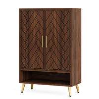 Tribesigns 6-Tier Shoe Cabinet with Doors, Walnut Wooden Shoe Storage Cabinet with Adjustable Shelves for Entryway - Buy online at  Vibe In Cart.