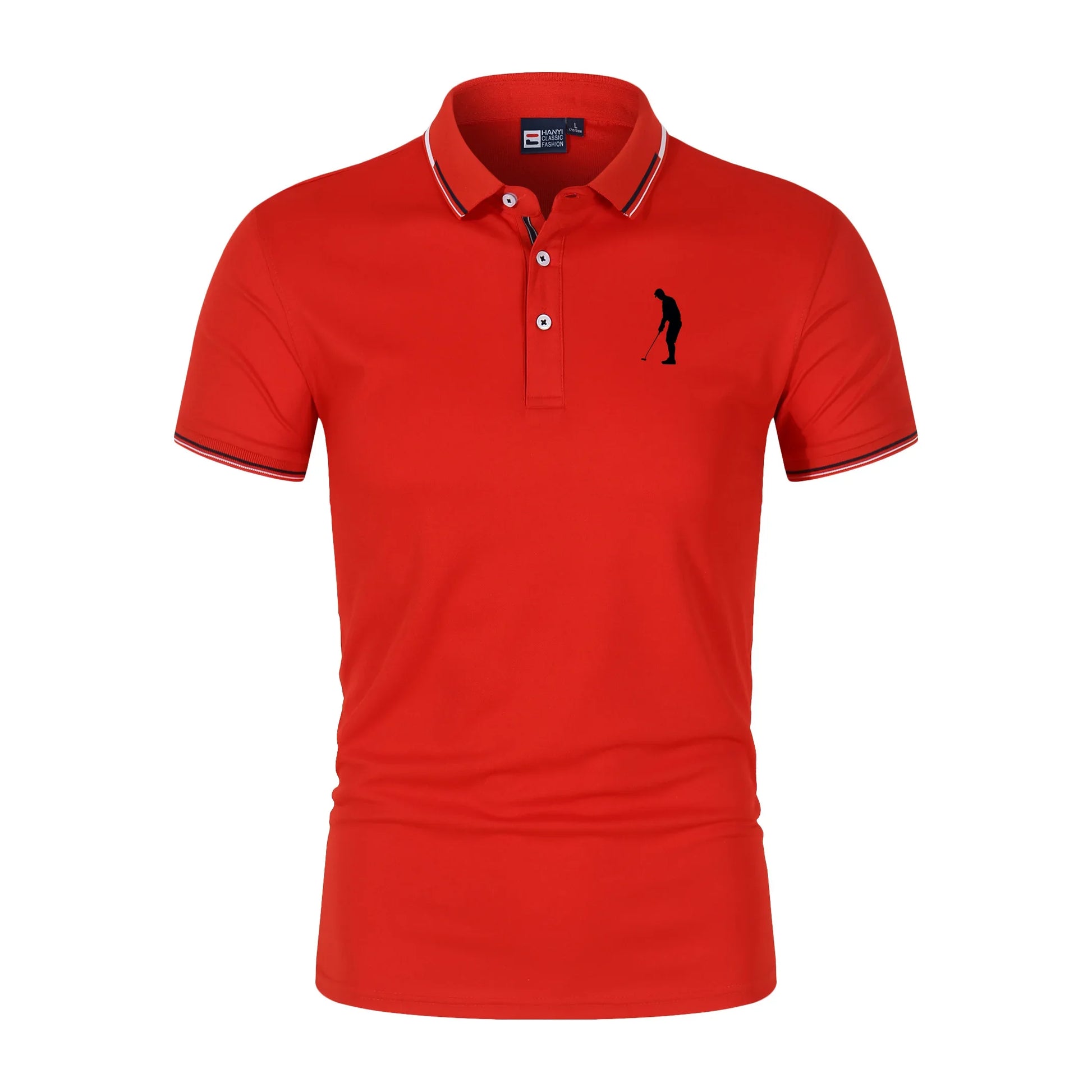 Men's Short Sleeve Turn-Down Collar Polyester Polo Shirt