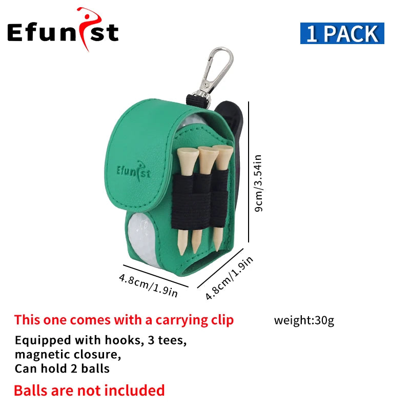 Small Golf Waist Bag in PU with Magnetic Closure, 3 54 mm Tees and Ball Clip