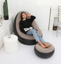 OTAUTAU Inflatable Lounger with Footstool Ottoman Chaise Lounge Recliner Outdoor Portable Camping Couch Garden Chair Pouf SF029 - Buy online at  Vibe In Cart.