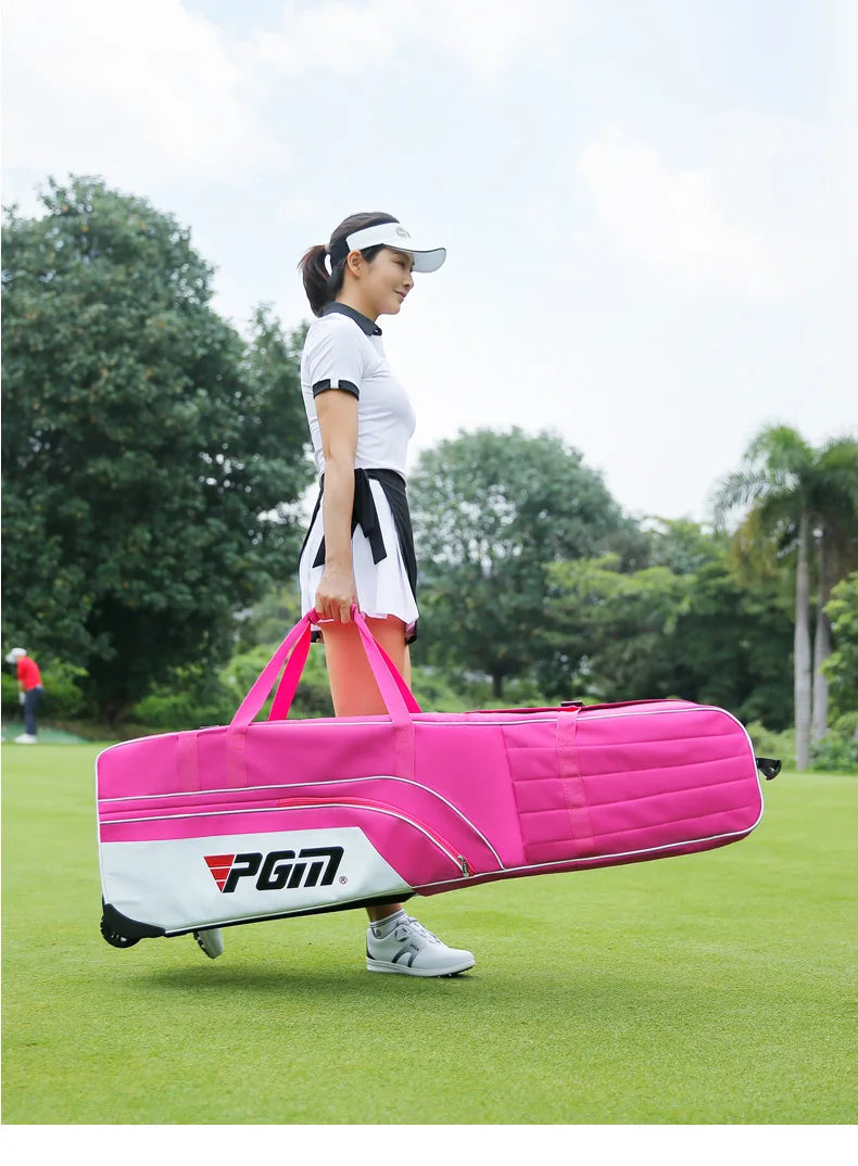 Foldable Nylon Golf Travel Bag with Wheel and Stand