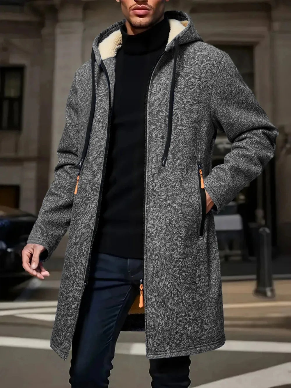 Winter Men's Thickened Hoodies Jacket Outdoor Warm Zipper Long Sleeve Sweatshirts Cardigan Streetwear Solid Color Tops Overcoat - Buy online at  Vibe In Cart.